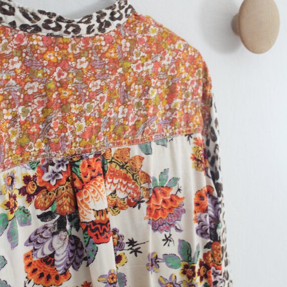 Anthropologie x Pilcro Relaxed Buttondown Floral Animal Print Size Small - Picture 6 of 8